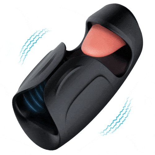 Tongue Licking Male Masturbator - Vibrating Stroker Toy