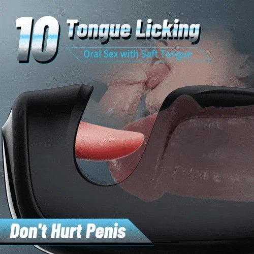 Tongue Licking Male Masturbator - Vibrating Stroker Toy