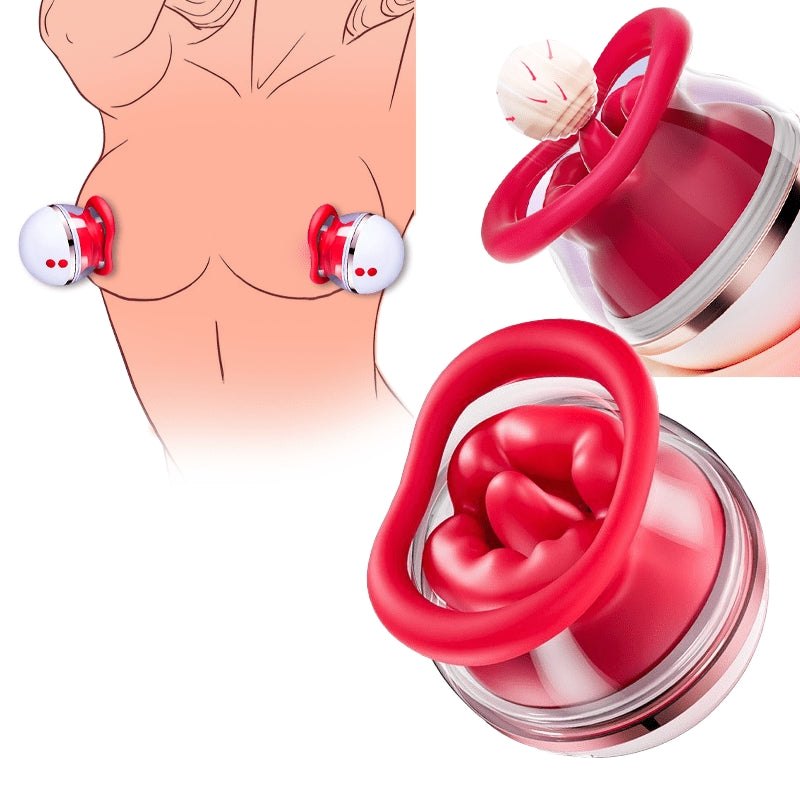 Tongue Suction Vibrator & Rose Clamp - Clitoral Suction Vibrator