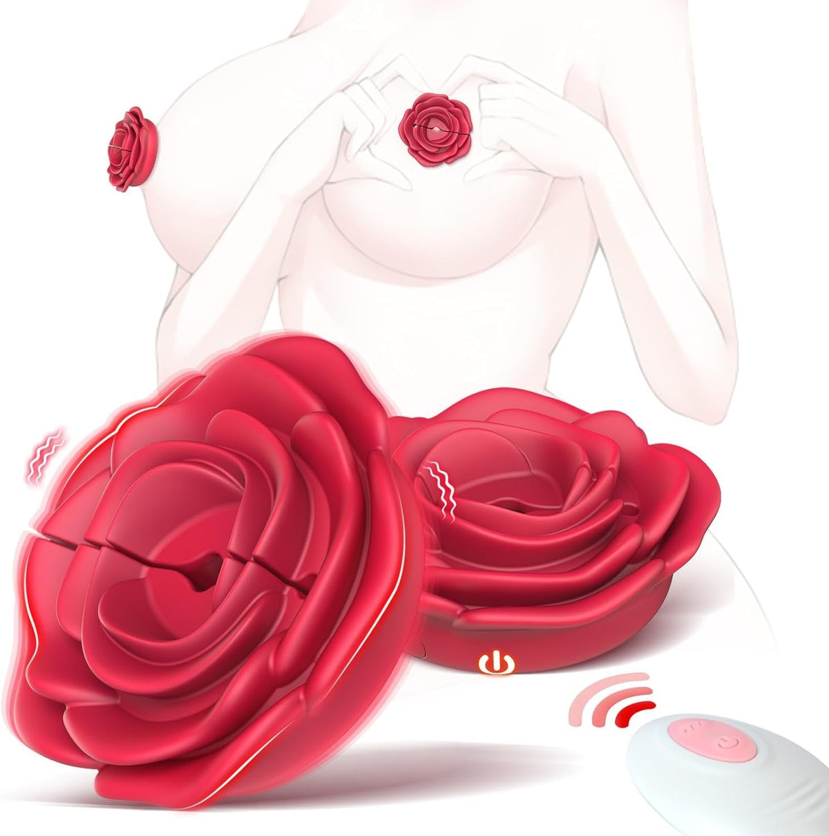 Tongue Suction Vibrator & Rose Clamp - Clitoral Suction Vibrator