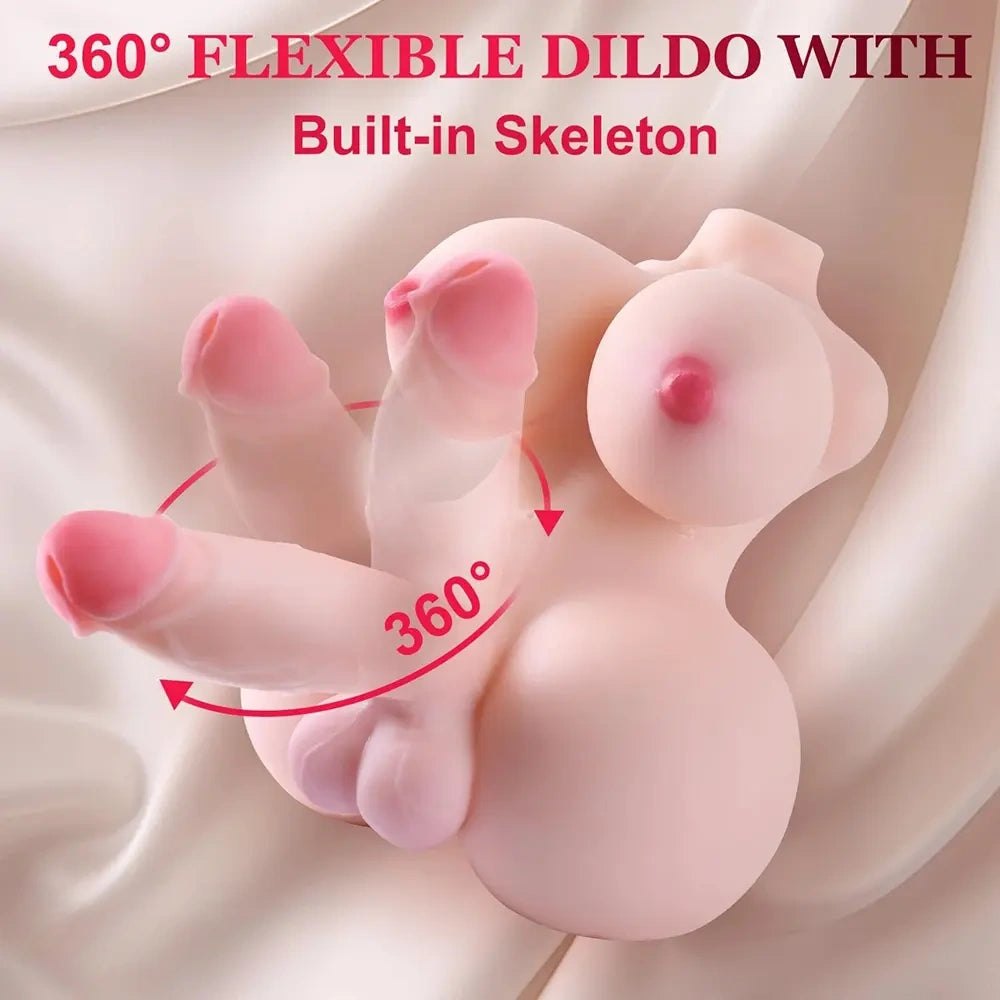 Trans Torso Sex Doll 5.5in - Silicone Doll With Dildo