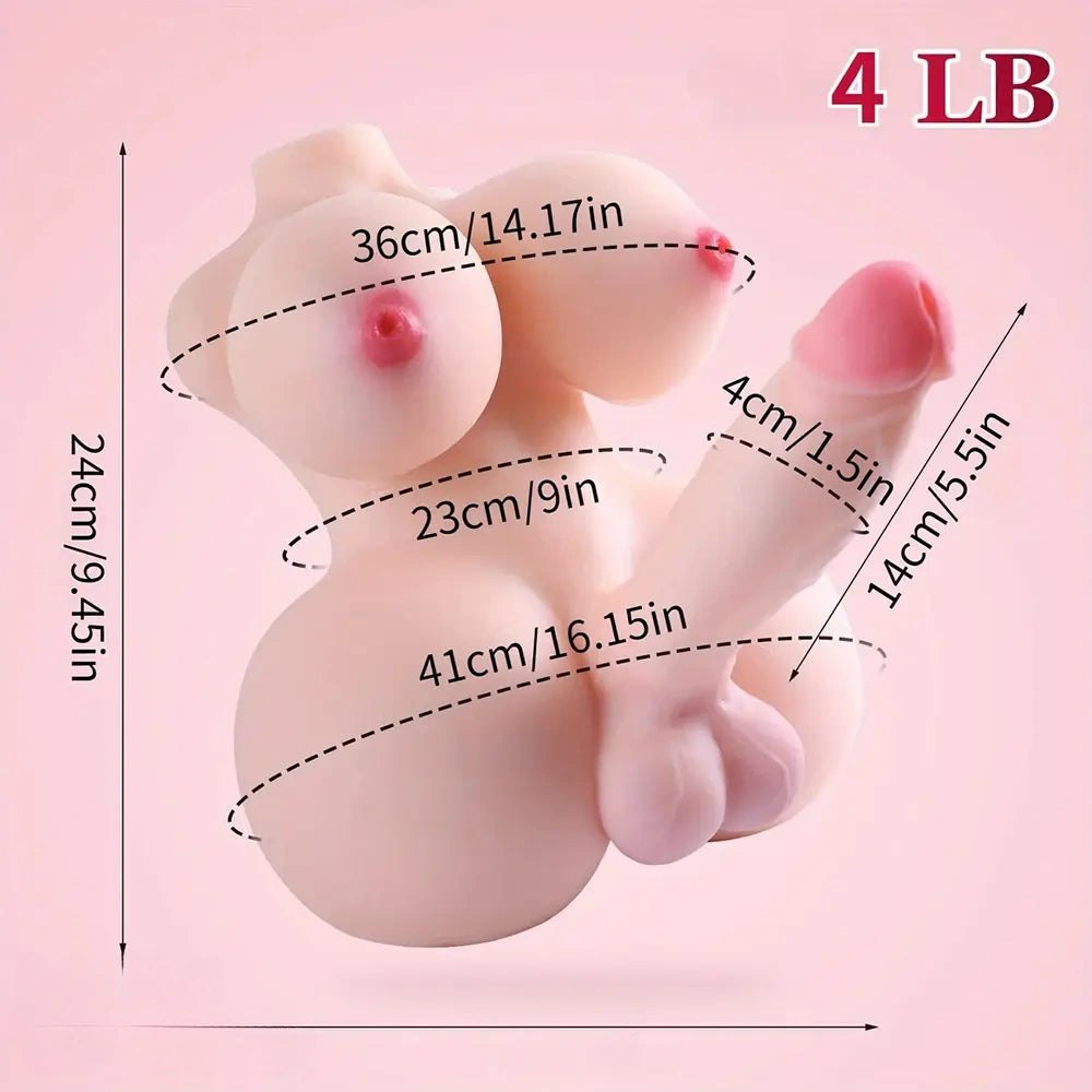 Trans Torso Sex Doll 5.5in - Silicone Doll With Dildo
