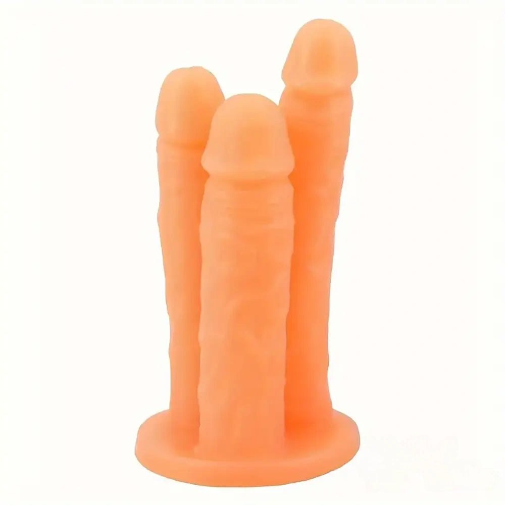 Triple Shaft Ridged Dildo - Fantasy Triple Shaft Toy