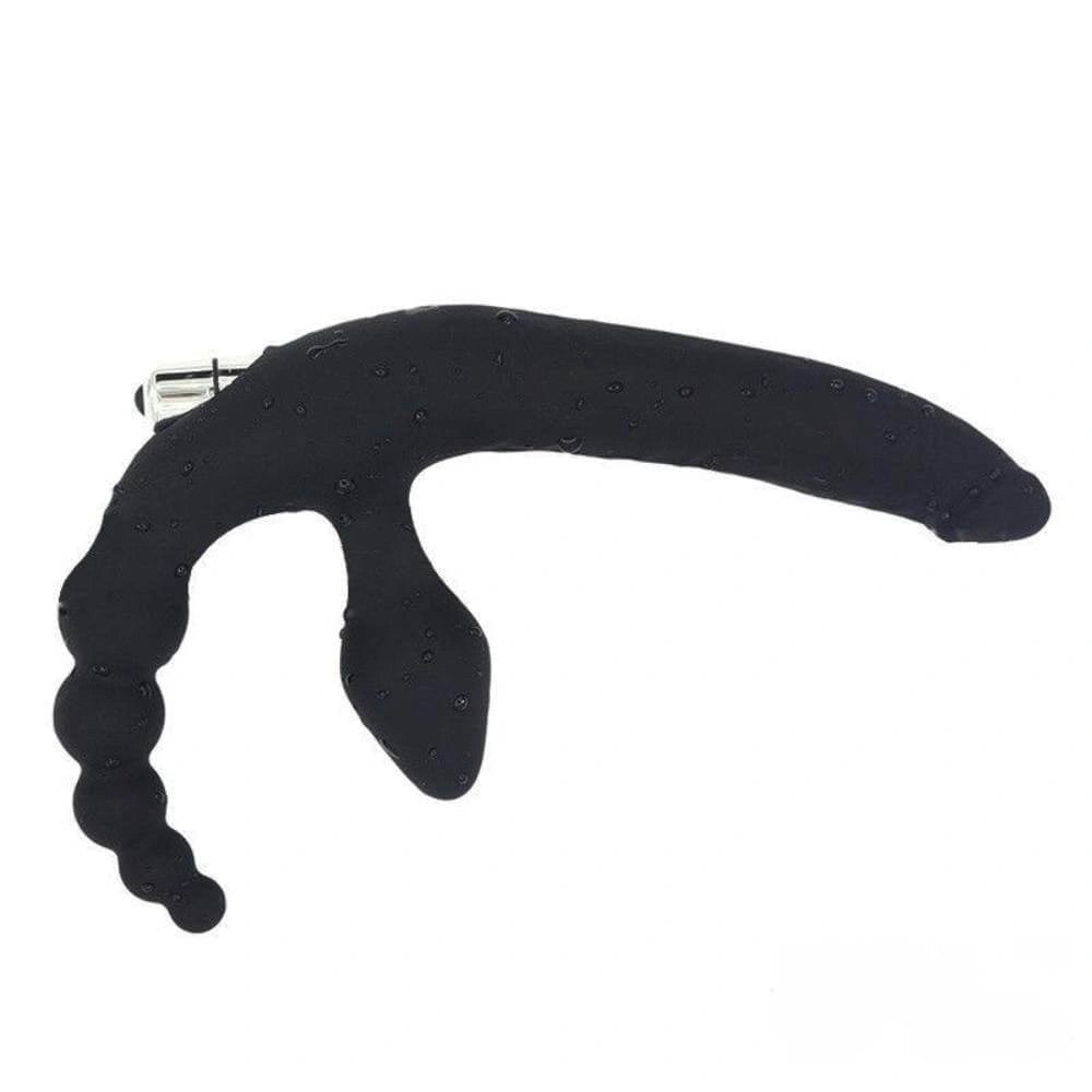 Triple Silicone Anal Beads Vibrator - Vibrating Anal Plug Set