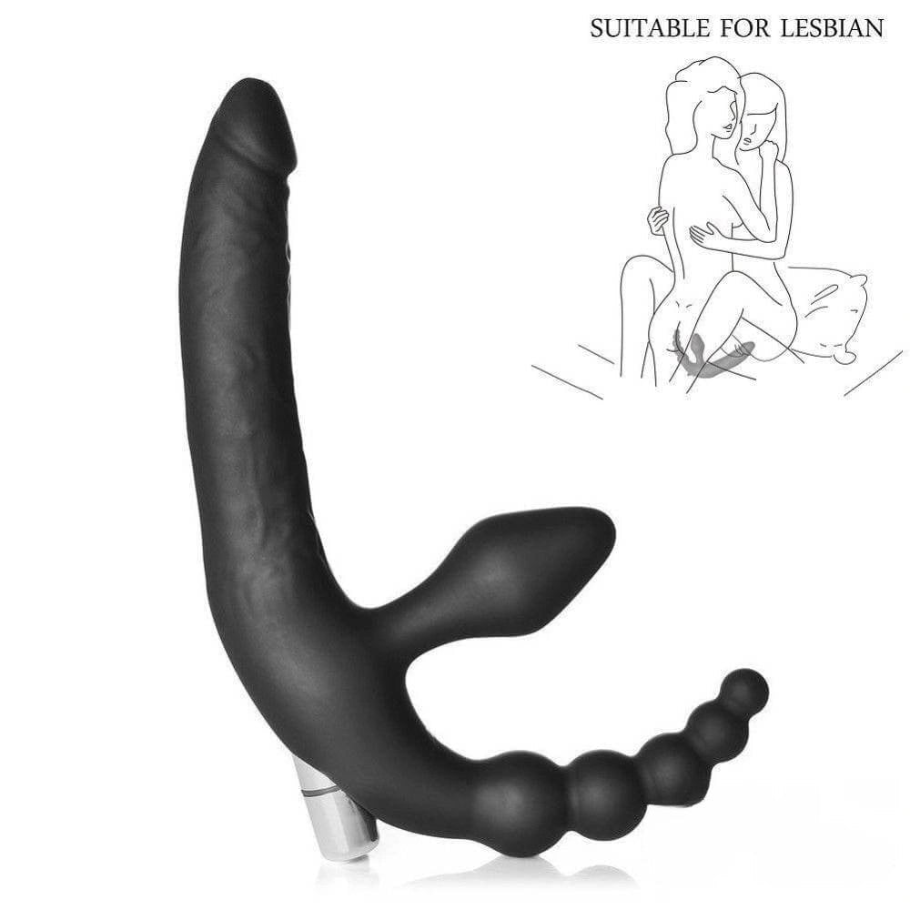 Triple Silicone Anal Beads Vibrator - Vibrating Anal Plug Set