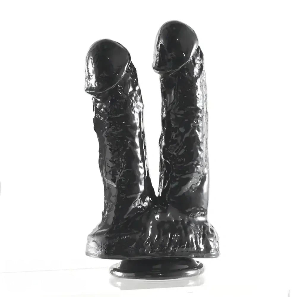 Twin Shaft Suction Cup Dildo - Realistic Double Dildo