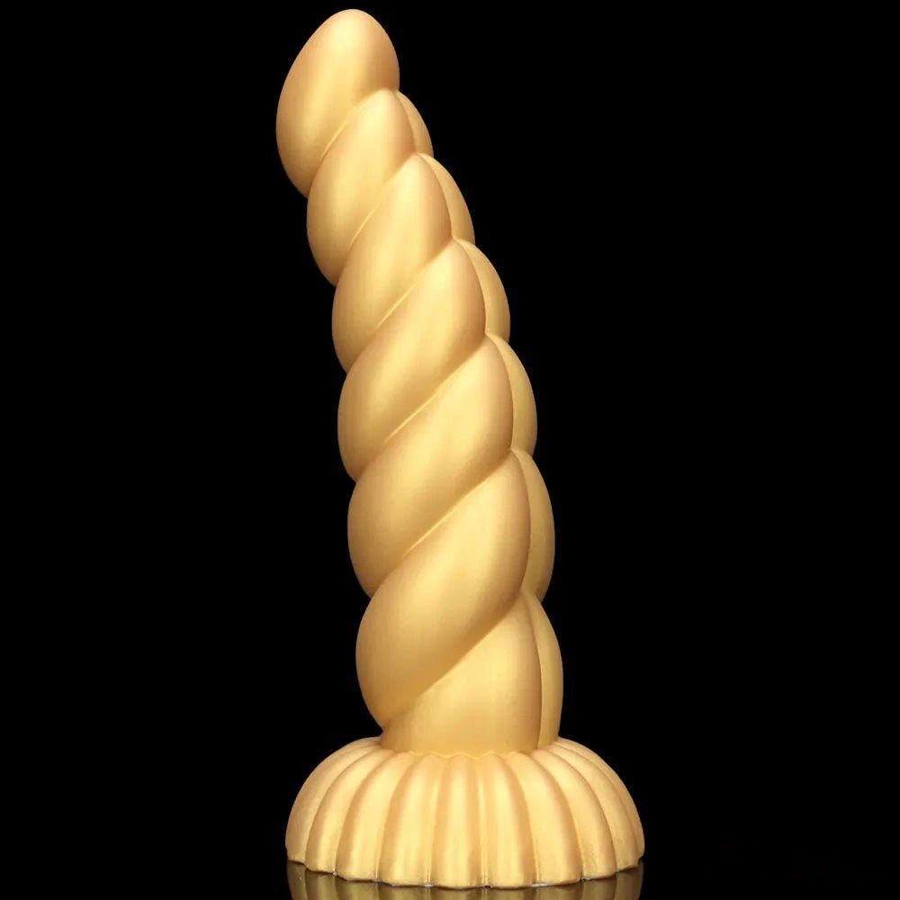 Twisted Gold Silicone Fantasy Dildo - Fantasy Dildo
