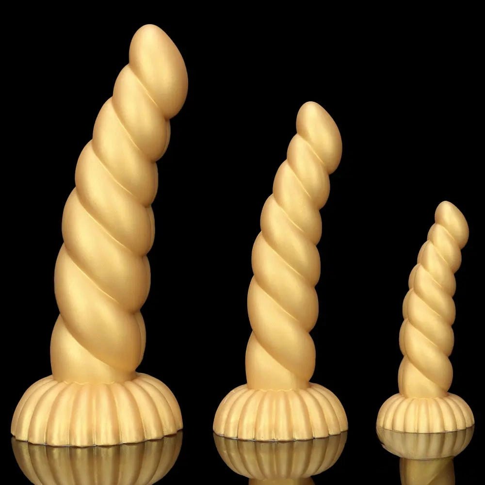 Twisted Gold Silicone Fantasy Dildo - Fantasy Dildo