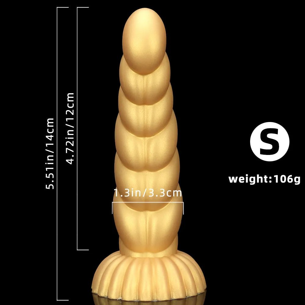 Twisted Gold Silicone Fantasy Dildo - Fantasy Dildo