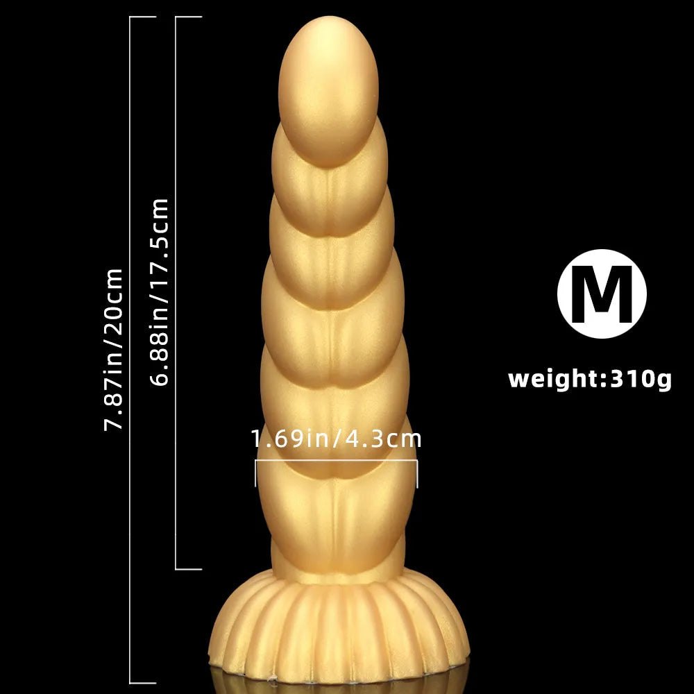 Twisted Gold Silicone Fantasy Dildo - Fantasy Dildo