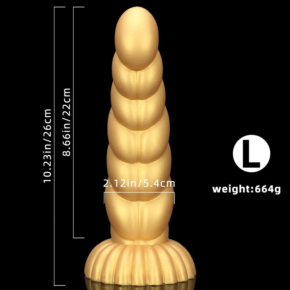 Twisted Gold Silicone Fantasy Dildo - Fantasy Dildo