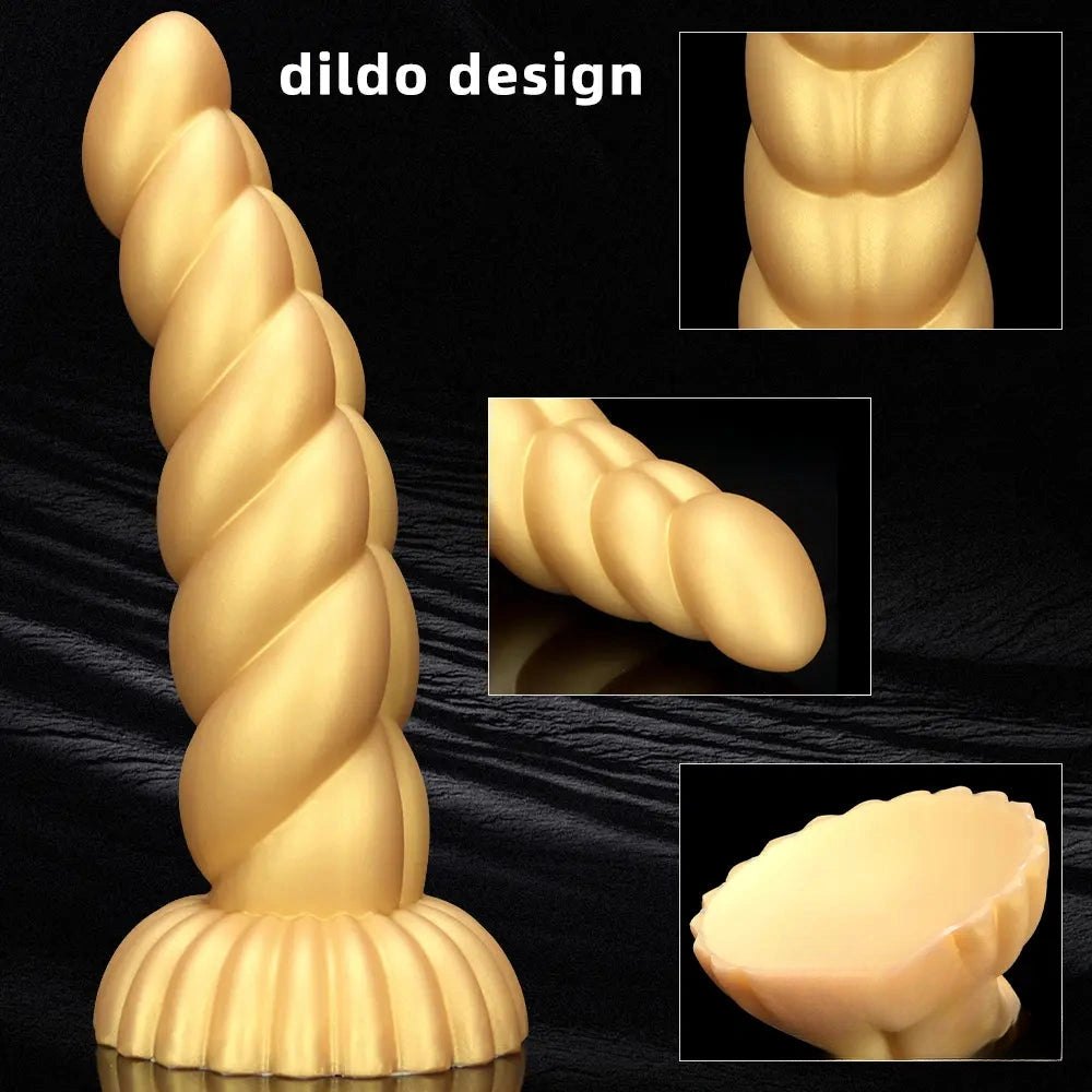 Twisted Gold Silicone Fantasy Dildo - Fantasy Dildo