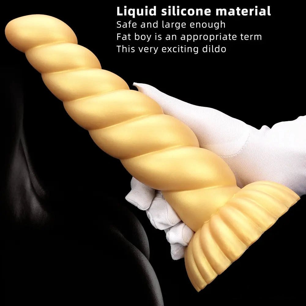 Twisted Gold Silicone Fantasy Dildo - Fantasy Dildo