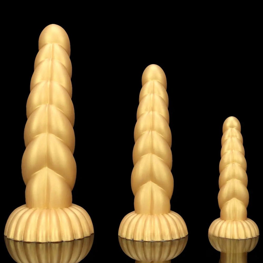 Twisted Gold Silicone Fantasy Dildo - Fantasy Dildo