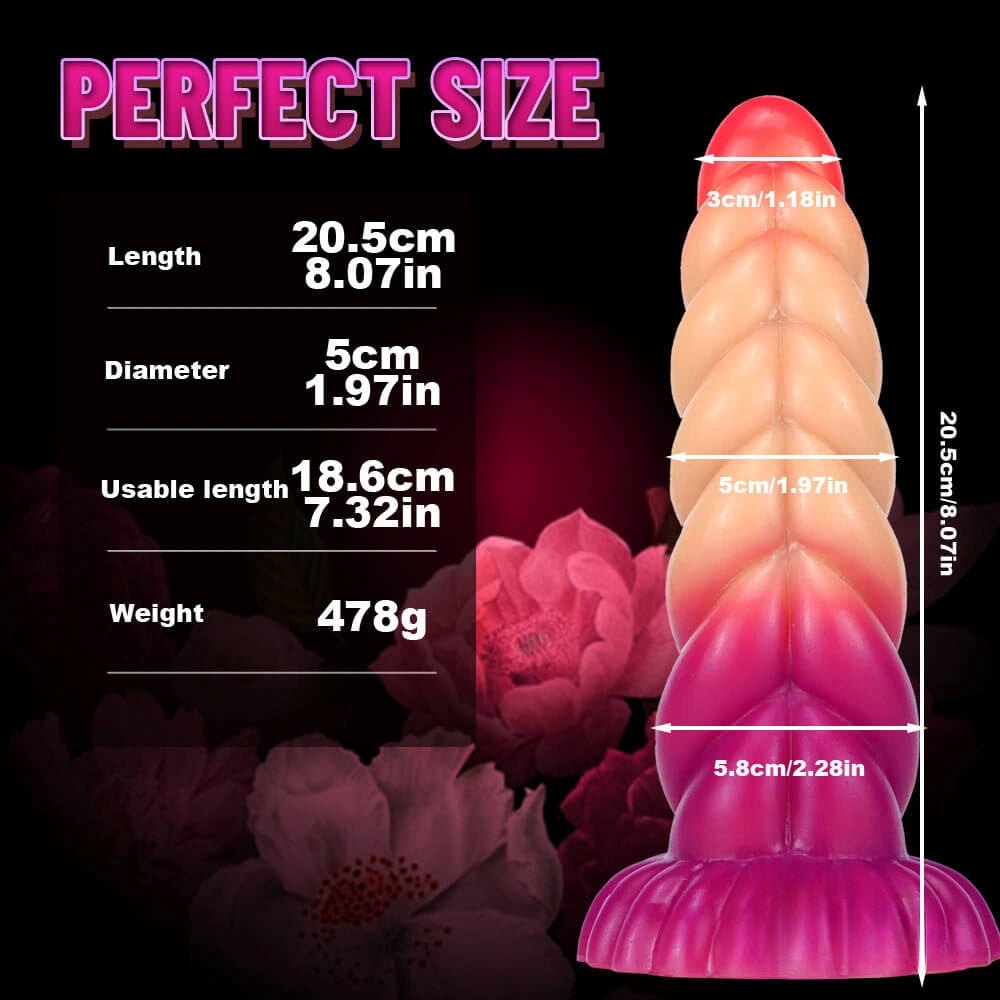 Twisted Ombre Fantasy Dildo 8 in - Silicone Fantasy Dildo