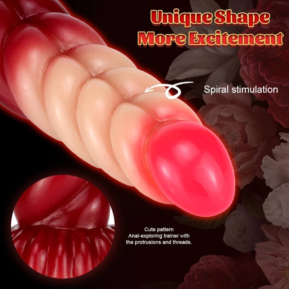 Twisted Ombre Fantasy Dildo 8 in - Silicone Fantasy Dildo