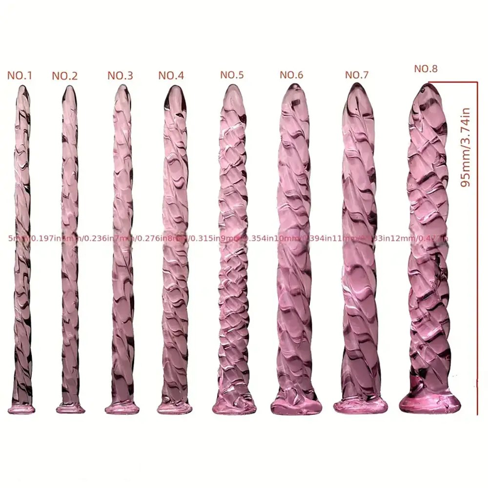 Twisted Pink Glass Dildo - G-Spot Glass Dildo