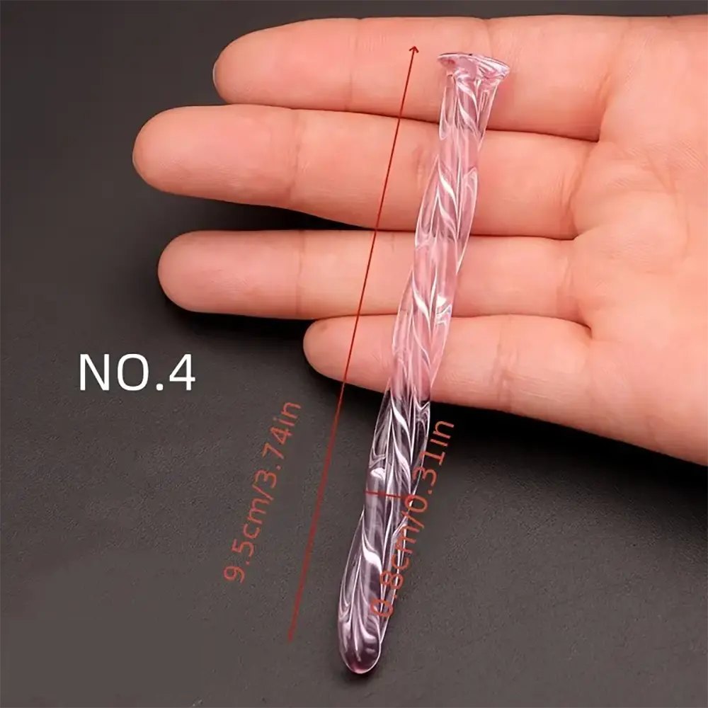 Twisted Pink Glass Dildo - G-Spot Glass Dildo