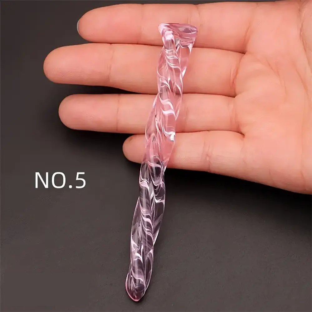 Twisted Pink Glass Dildo - G-Spot Glass Dildo