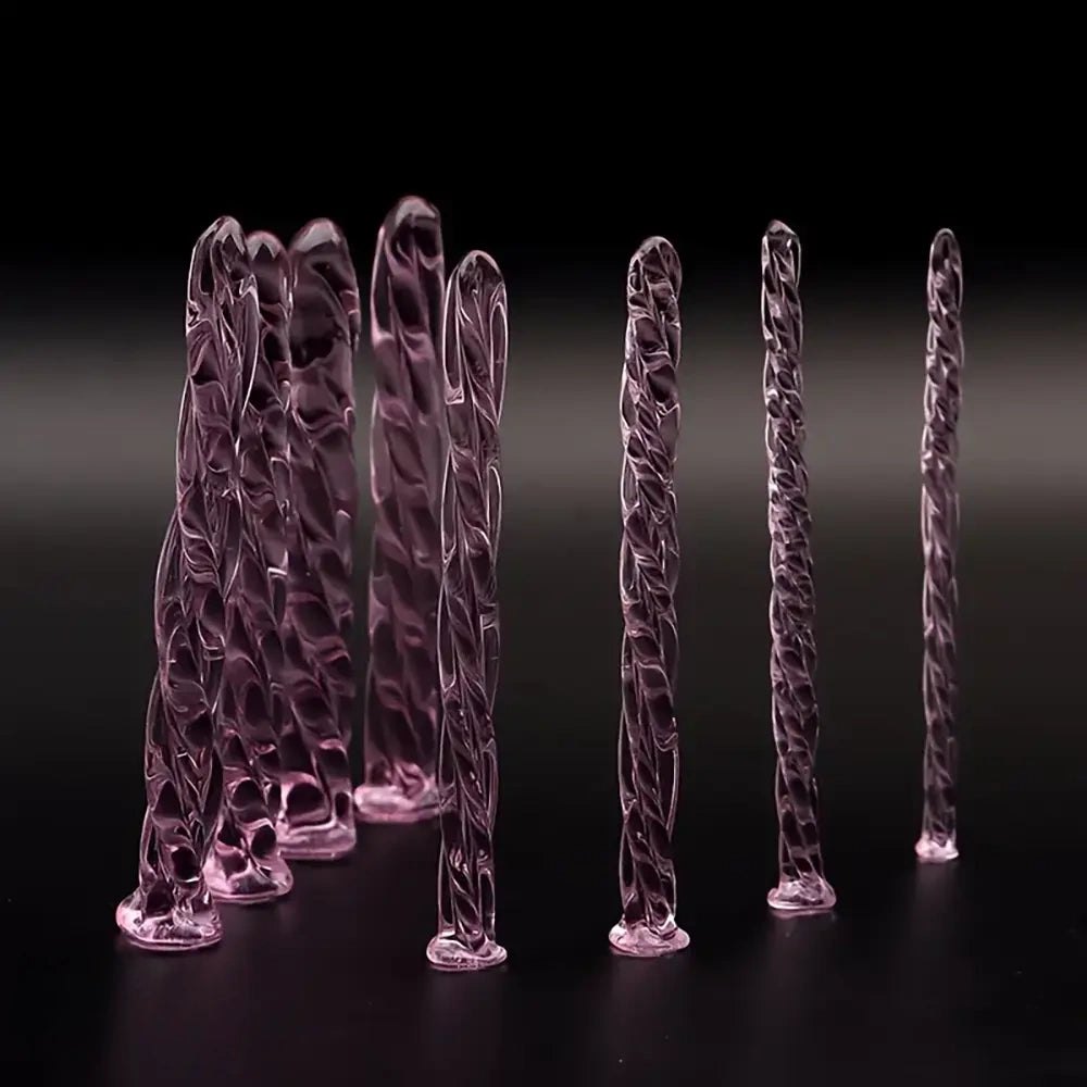 Twisted Pink Glass Dildo - G-Spot Glass Dildo