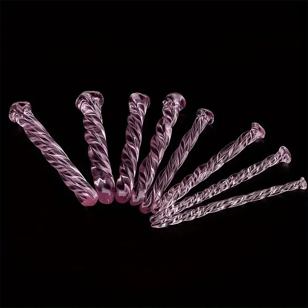 Twisted Pink Glass Dildo - G-Spot Glass Dildo