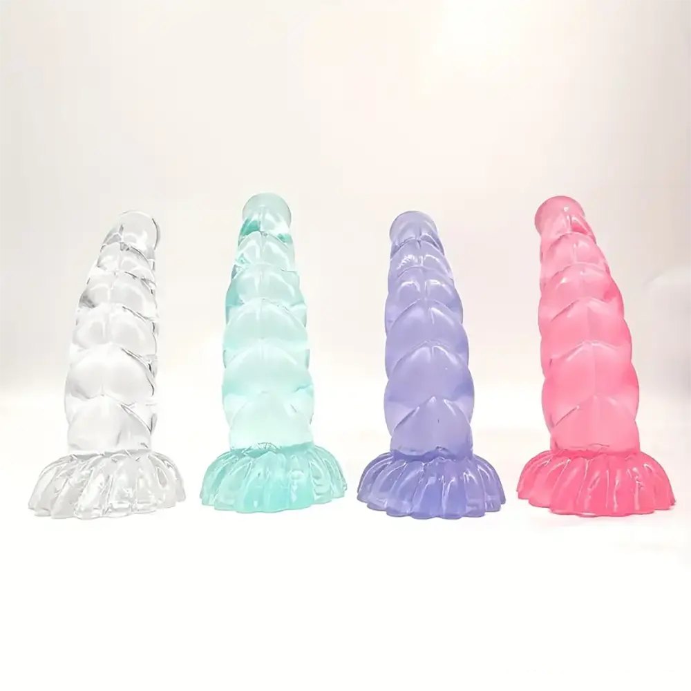 Twisted Spiral Fantasy Dildo 6.69in - Spiral Jelly Dildo