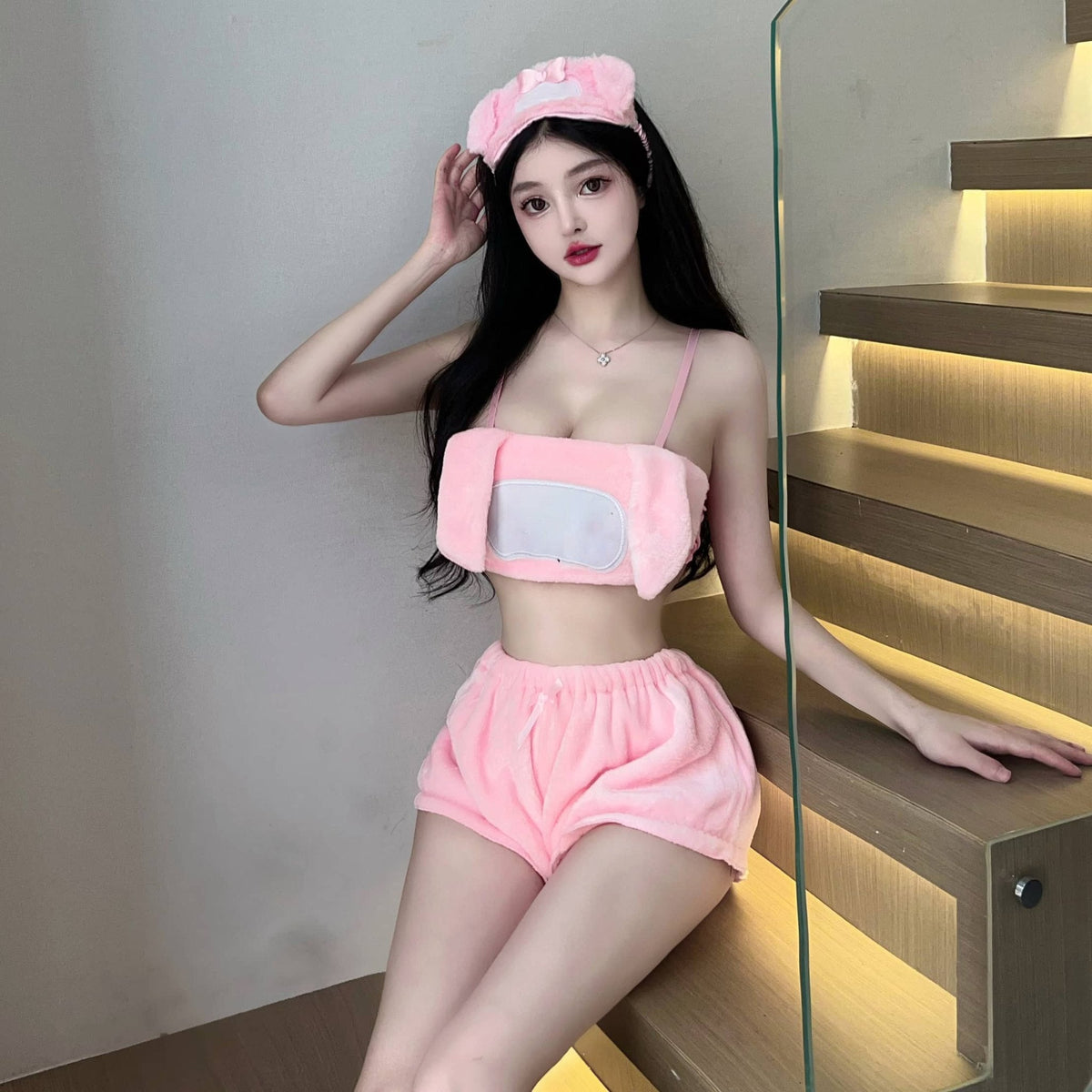 Two-Piece Camisole Sleep Set - Bra and Panty Set