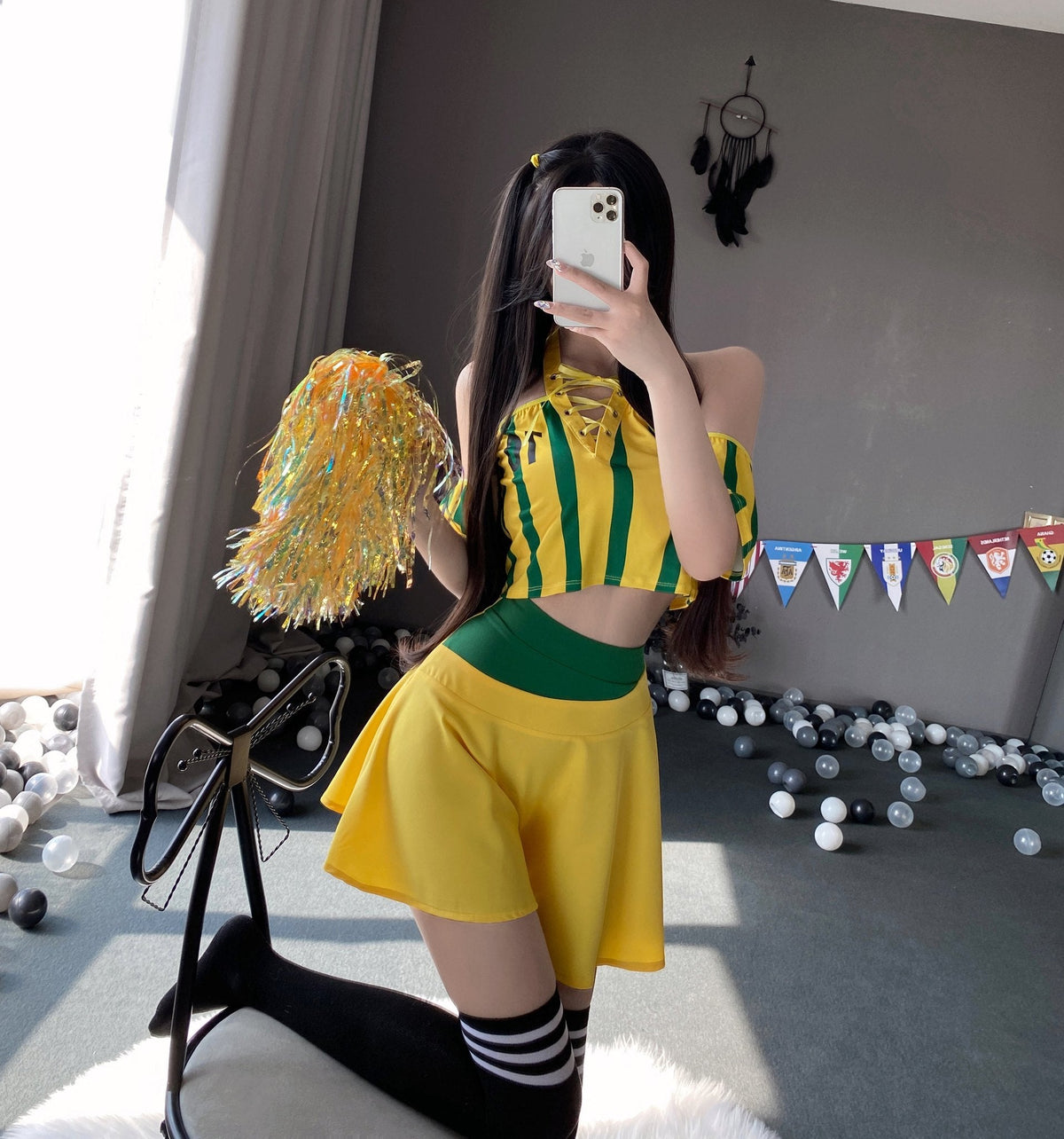 Two-Tone Cheerleading Costume - Sexy Roleplay Costume