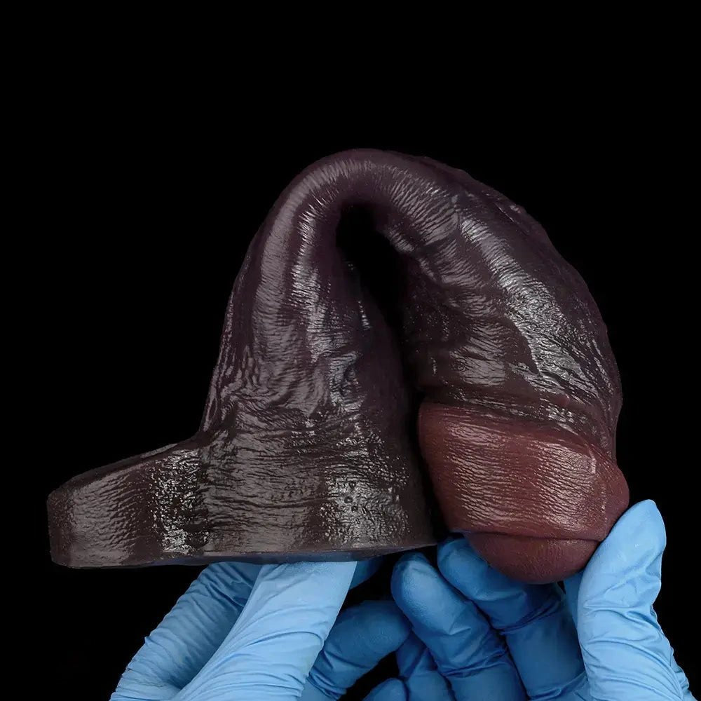 Uncut Coffee Realistic Dildo - Big Suction Cup Dildo