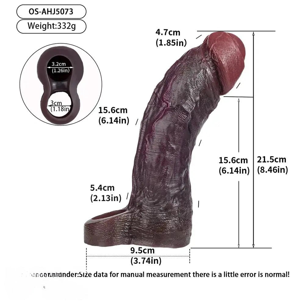 Uncut Coffee Realistic Dildo - Big Suction Cup Dildo