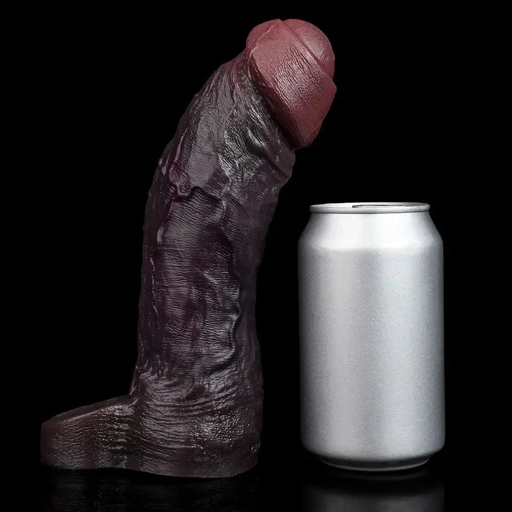 Uncut Coffee Realistic Dildo - Big Suction Cup Dildo