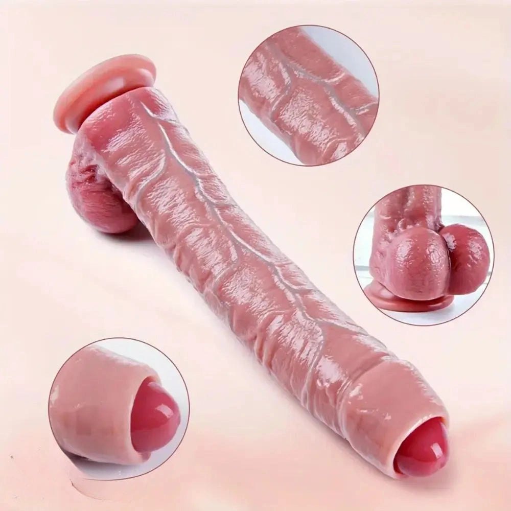 Uncut Foreskin Realistic Dildo 10.4in - Realistic Dildo