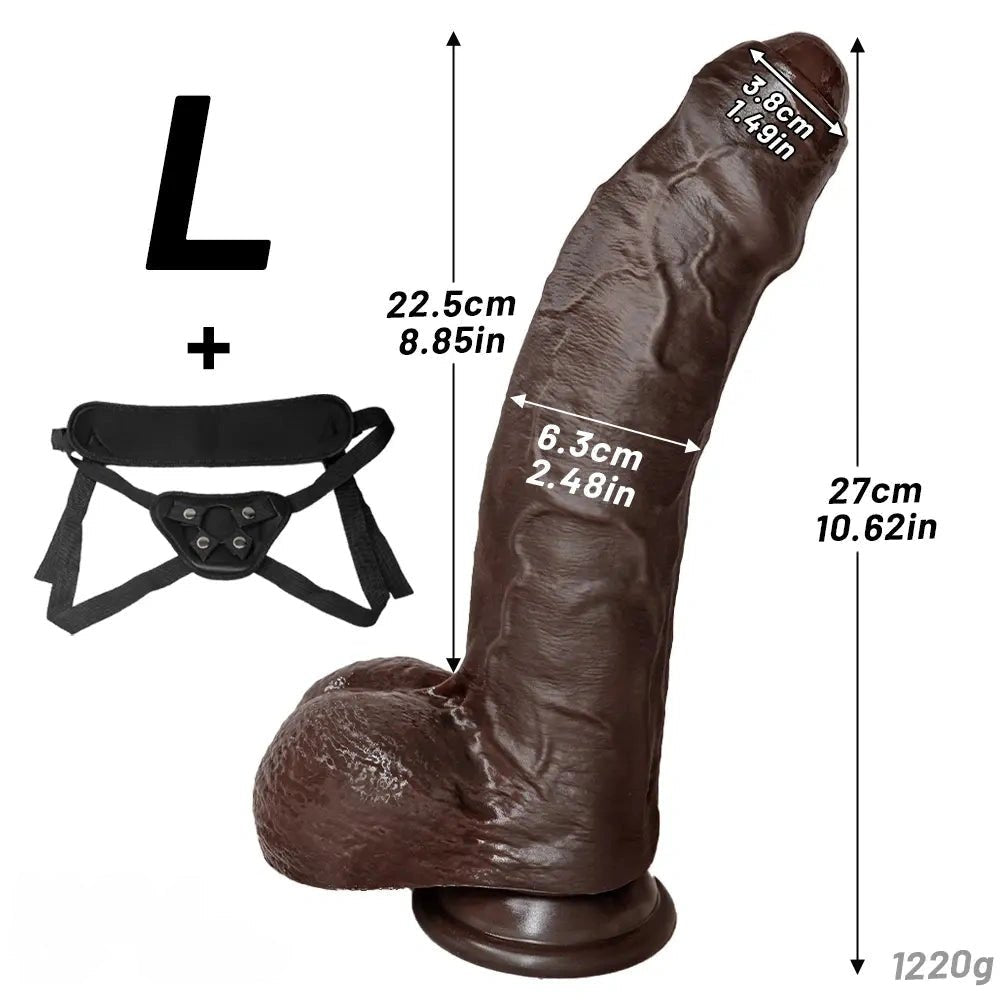 Uncut Foreskin Strap-On Dildo 10.62in - Double Dildo
