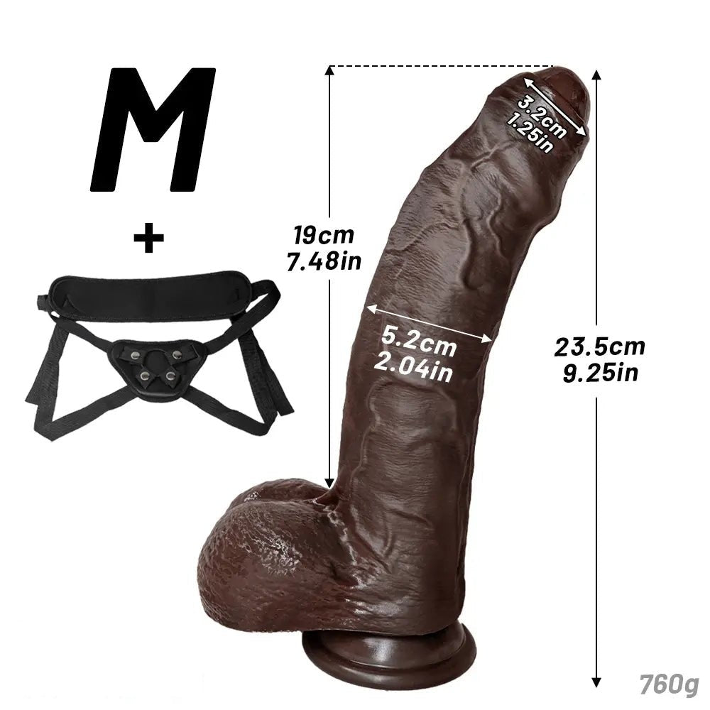 Uncut Foreskin Strap-On Dildo 10.62in - Double Dildo