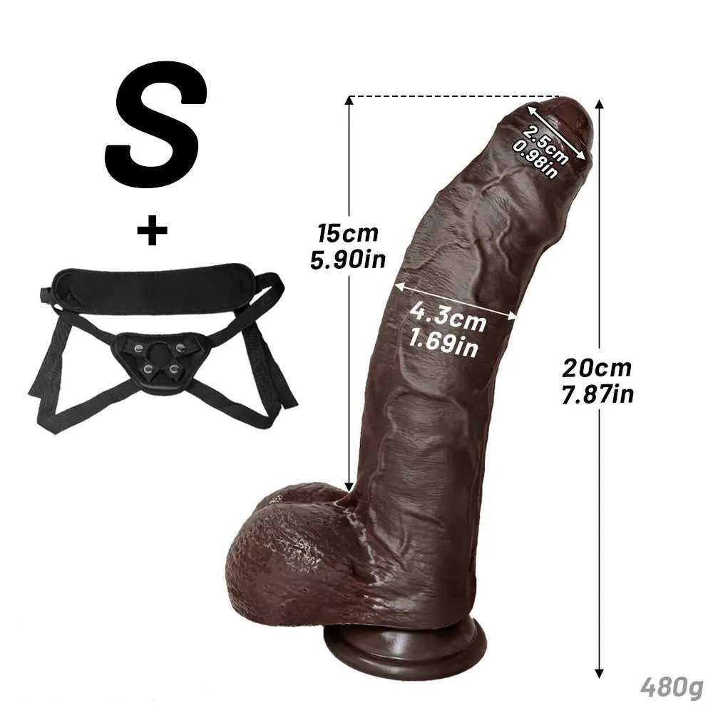 Uncut Foreskin Strap-On Dildo 10.62in - Double Dildo