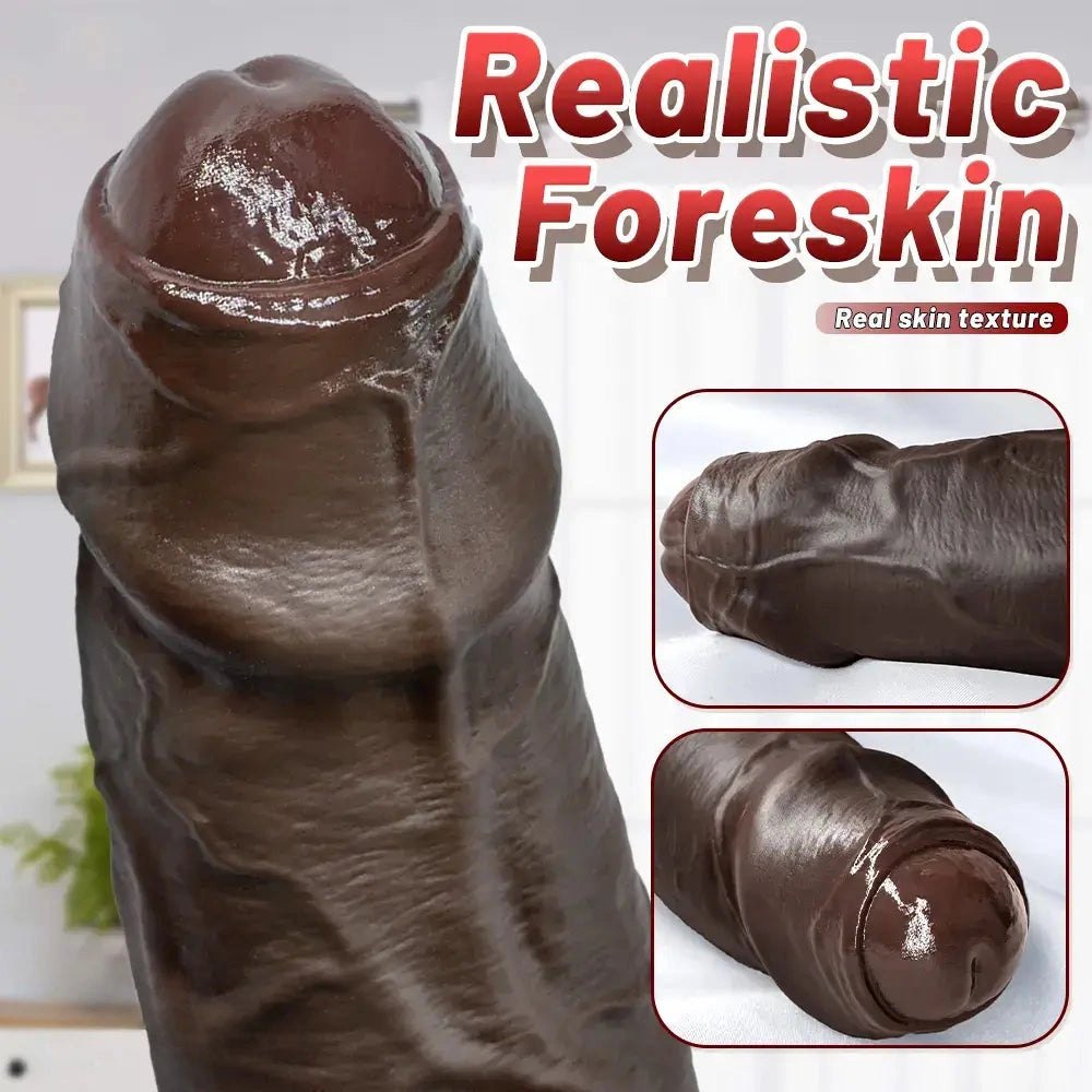 Uncut Foreskin Strap-On Dildo 10.62in - Double Dildo