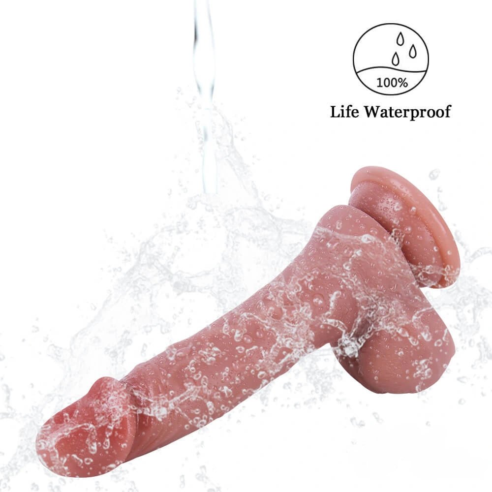 Uncut Foreskin Suction Dildo 7.09in - Suction Cup Dildo