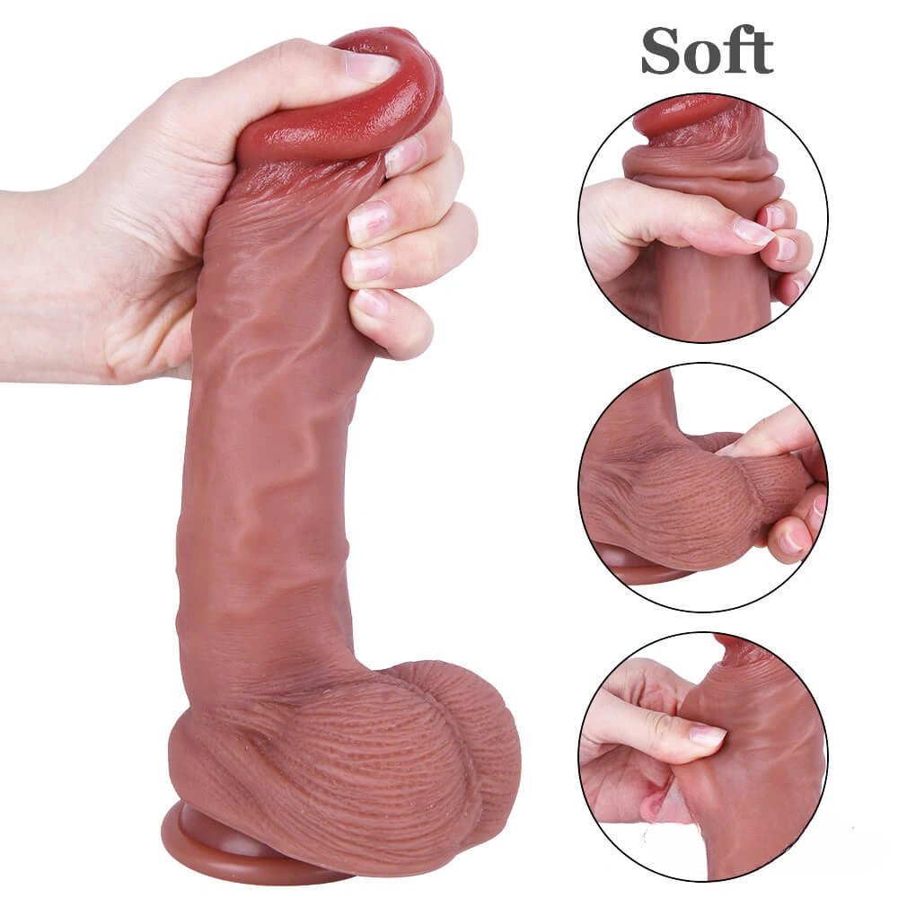 Uncut Suction Cup Dildo 8.27in - Realistic Foreskin Dildo