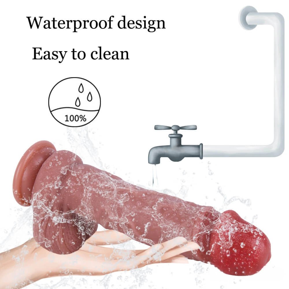 Uncut Suction Cup Dildo 8.27in - Realistic Foreskin Dildo