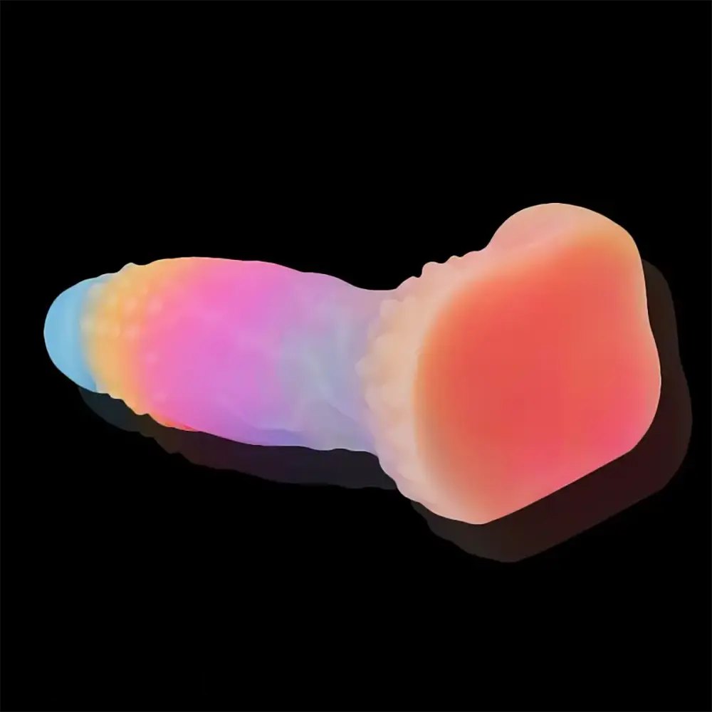 Uncut Rainbow Fantasy Dildo - Silicone Dragon Dildo