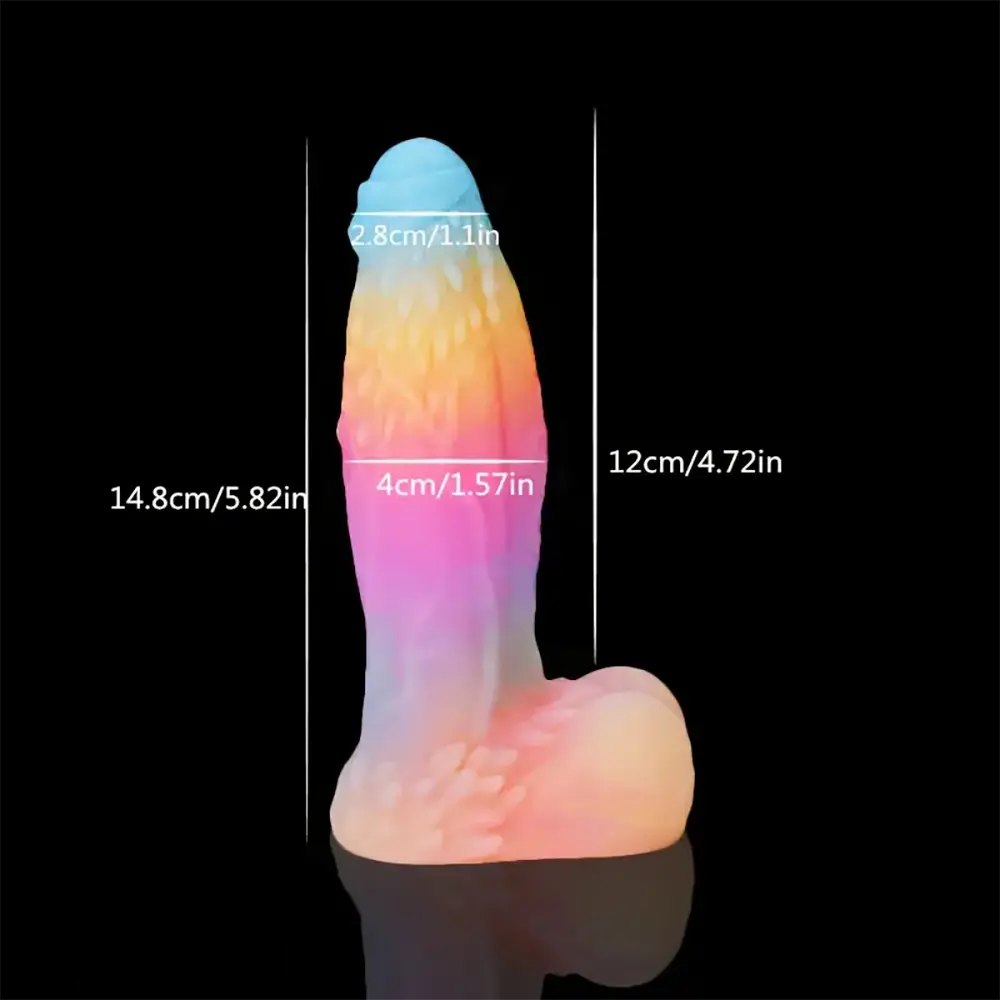 Uncut Rainbow Fantasy Dildo - Silicone Dragon Dildo