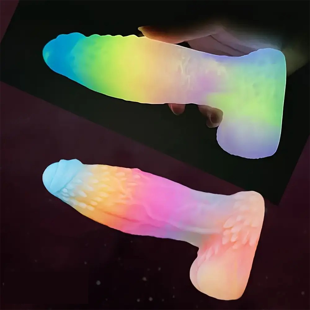 Uncut Rainbow Fantasy Dildo - Silicone Dragon Dildo