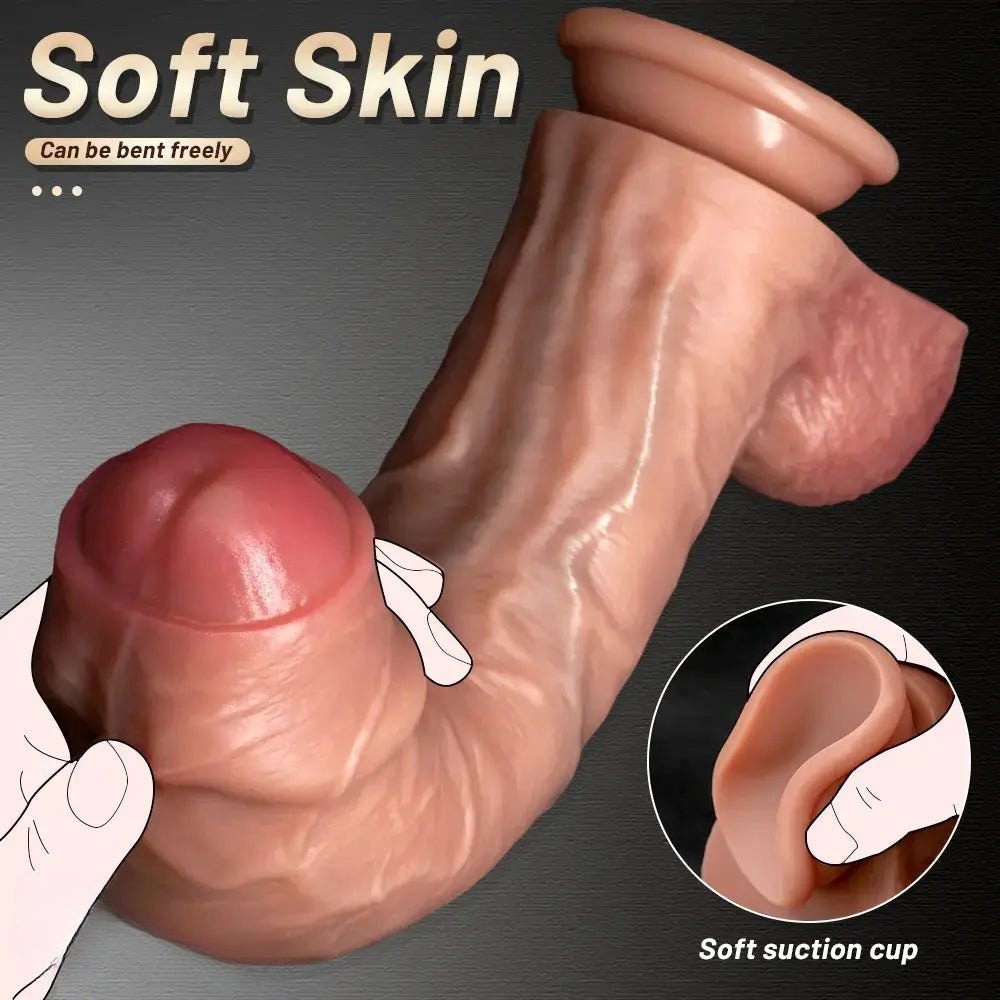 Uncut Realistic Dildo for Vaginal Play - Strap On Dildo