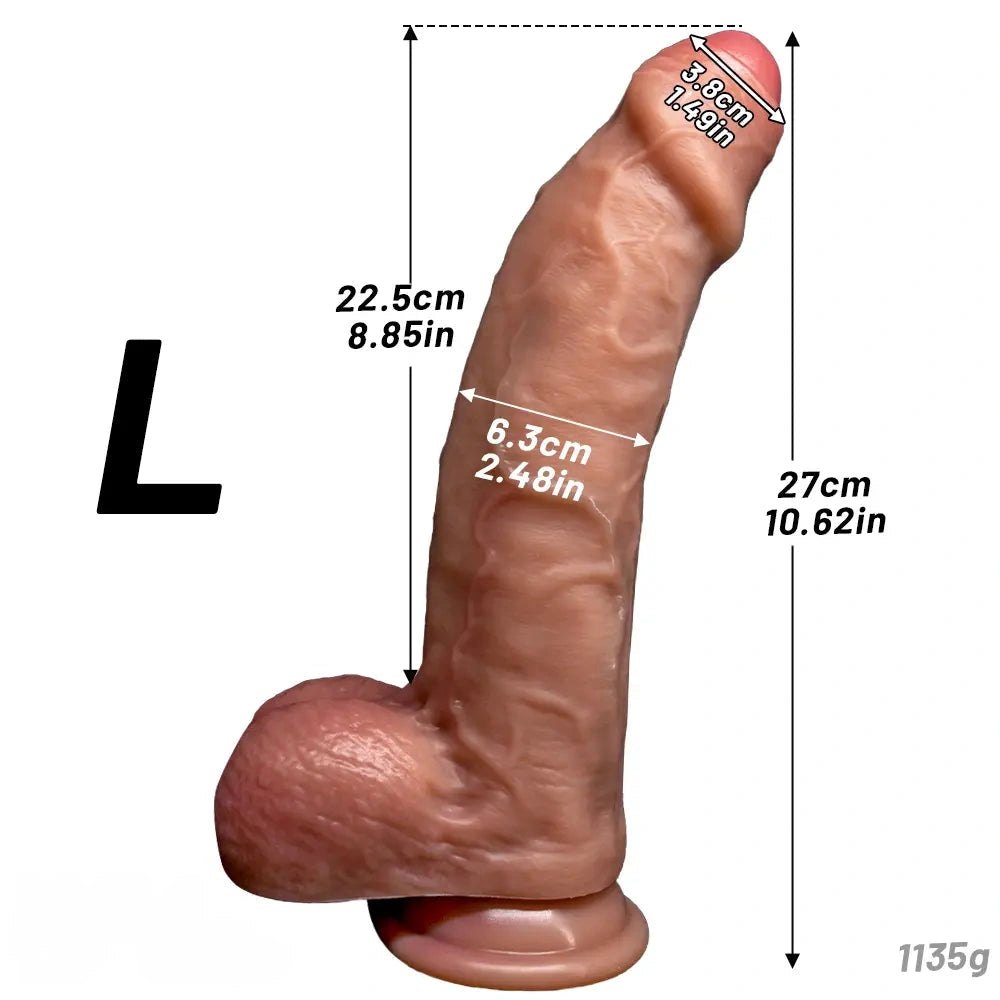 Uncut Realistic Dildo for Vaginal Play - Strap On Dildo