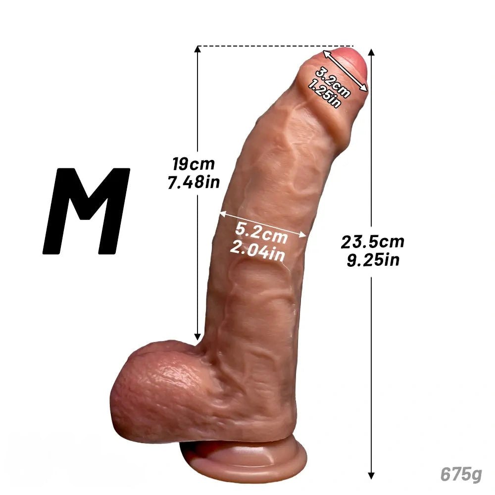 Uncut Realistic Dildo for Vaginal Play - Strap On Dildo