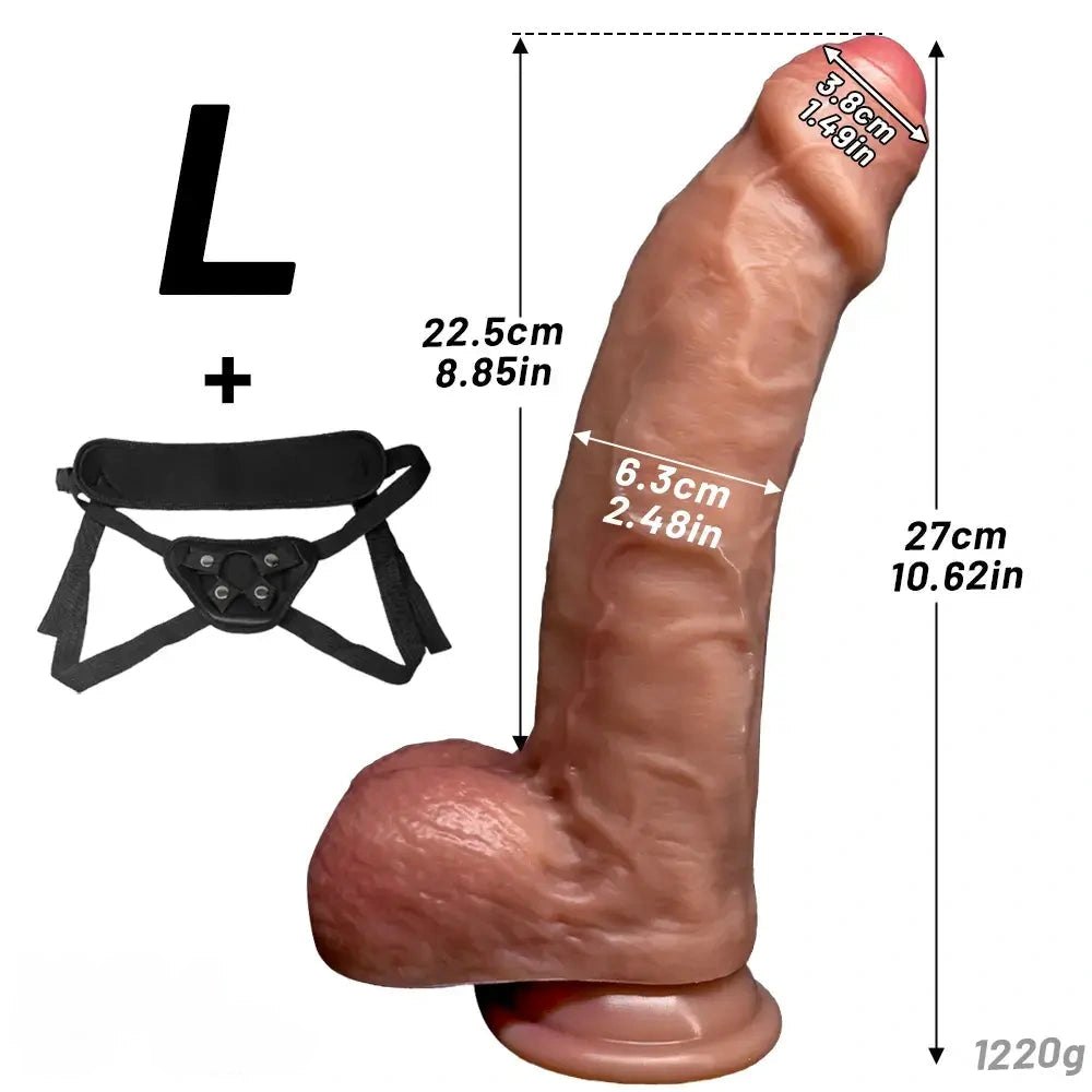 Uncut Realistic Dildo for Vaginal Play - Strap On Dildo