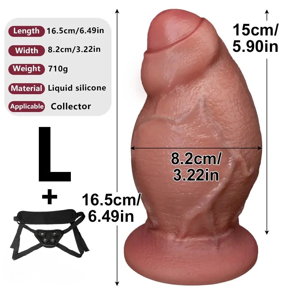 Uncut Realistic Dildo, S/M/L - Real Touch Silicone Toy