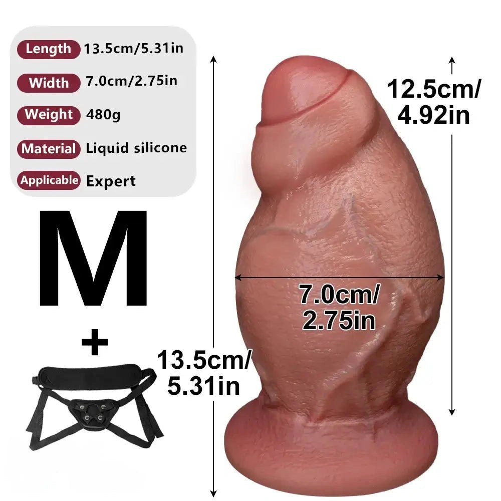 Uncut Realistic Dildo, S/M/L - Real Touch Silicone Toy