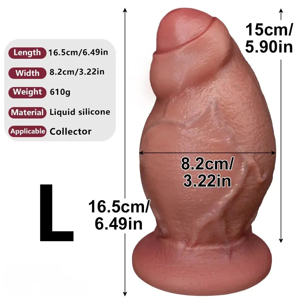 Uncut Realistic Dildo, S/M/L - Real Touch Silicone Toy