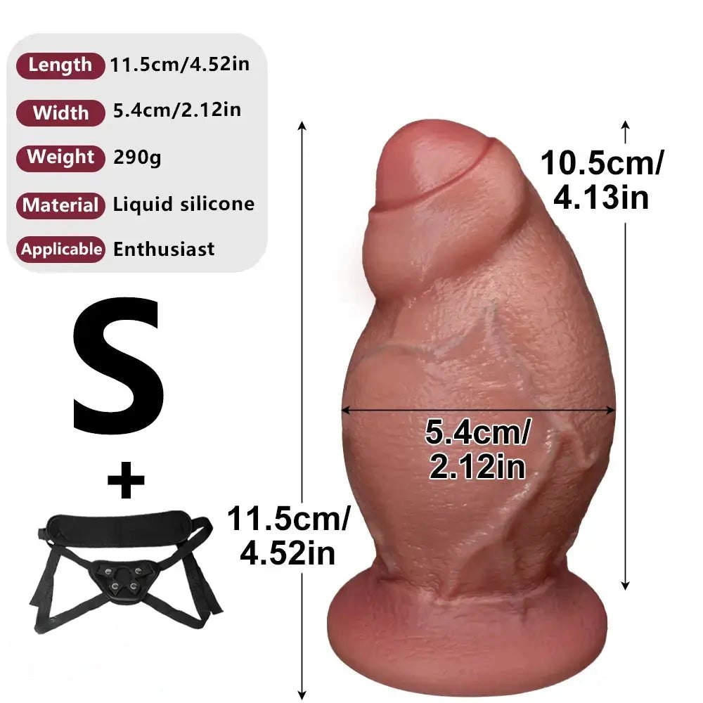 Uncut Realistic Dildo, S/M/L - Real Touch Silicone Toy